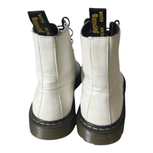 Dr. Martens Women Size 11 Luana White Black Boots Lace Up Combat Round Toe AW004 - Picture 7 of 11